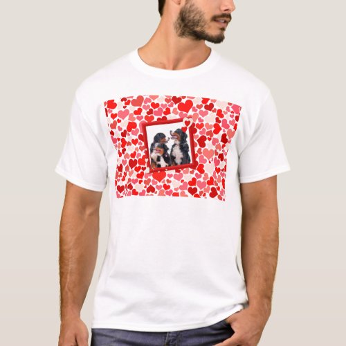 Valentine Bernese Mountain dog Heart T_Shirt