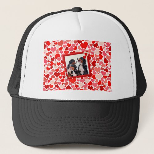 Valentine Bernese Mountain dog Heart Trucker Hat