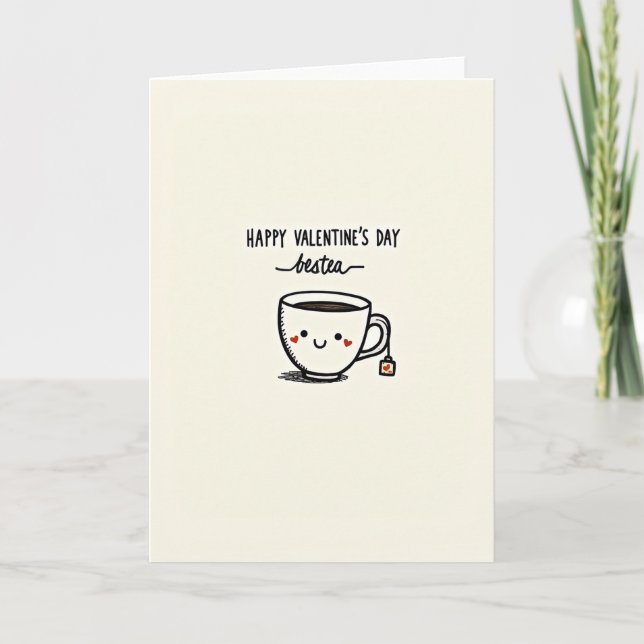Valentine Bestea Cute Friend Card (Front)