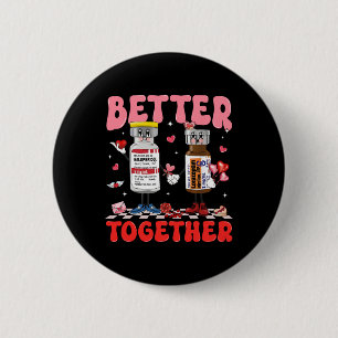 Valentine Better Together Nurse Pink Bow Rn Pct Cn Button