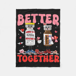 Valentine Better Together Nurse Pink Bow Rn Pct Cn Fleece Blanket