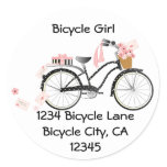 Valentine Bicycle Classic Round Sticker