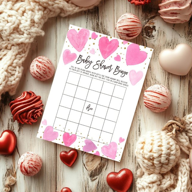 Valentine bingo baby shower game card (Creator Uploaded)