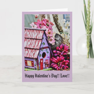 Valentine Birdhouse Still-life Holiday Card