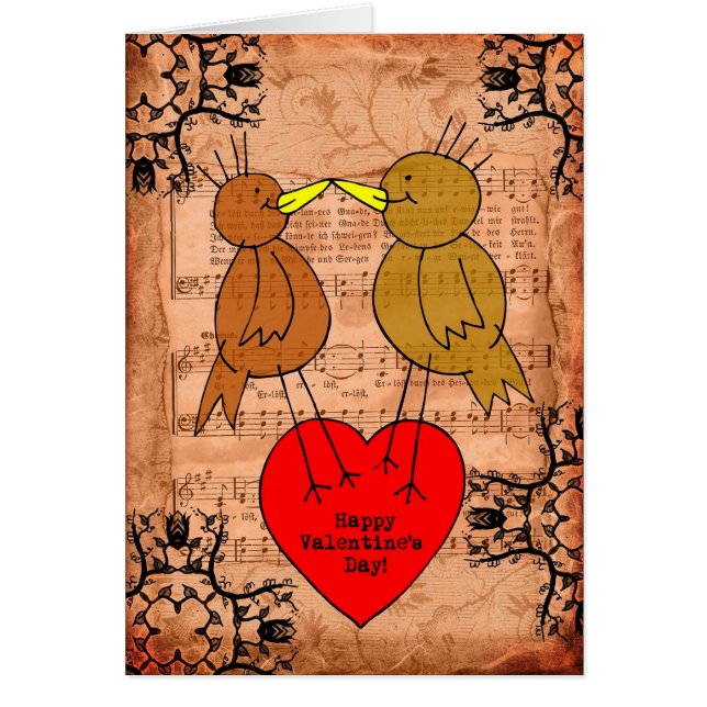 Valentine Birds Mixed Media Cards (Front)