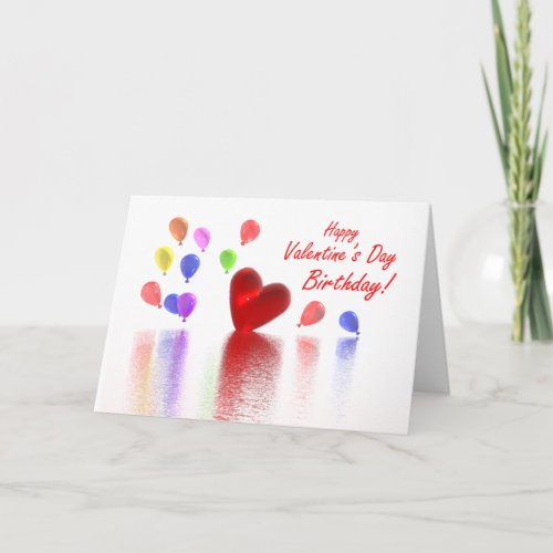 Valentine Birthday Celebration Holiday Card