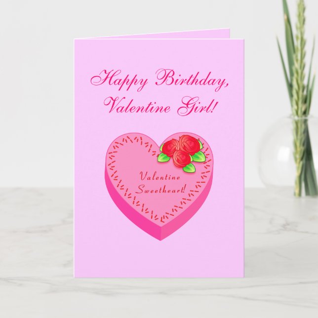 Valentine Birthday: Father, Mother to Daughter Holiday Card (Front)
