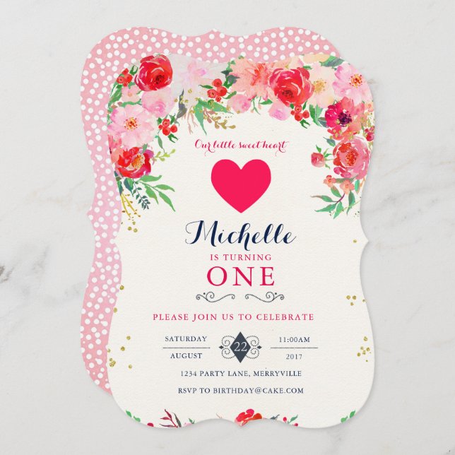 Valentine Birthday Invitation (Front/Back)