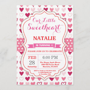 Valentine Birthday Our Little Sweetheart Invitation