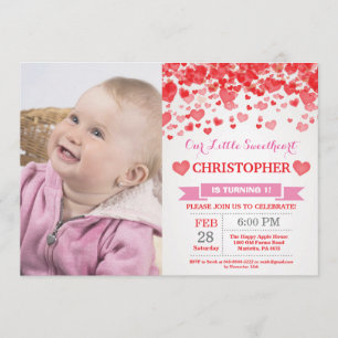 Valentine Birthday Our Little Sweetheart Invitation