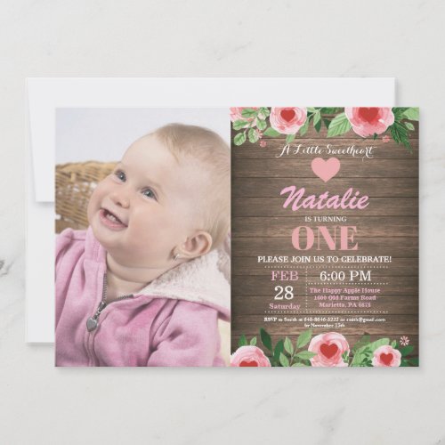 Valentine Birthday Our Little Sweetheart Invitation