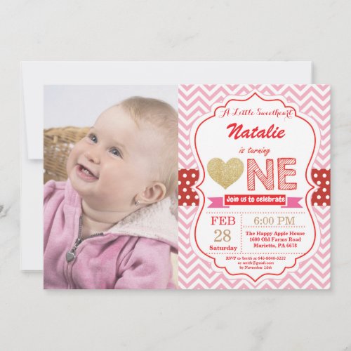 Valentine Birthday Our Little Sweetheart Invitation