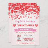 Valentine Birthday Our Little Sweetheart Invitation (Front/Back)