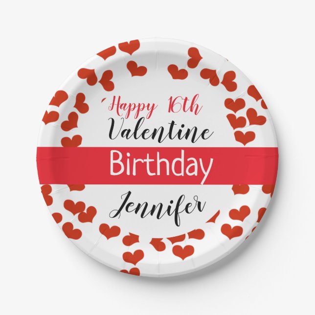 Valentine Birthday Party Ideas Paper Plates (Front)