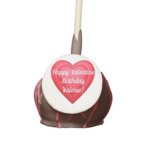 Valentine Birthday Red Heart Personalized Cake Pops