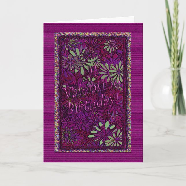 Valentine Birthday! - Verse Inside Holiday Card (Front)