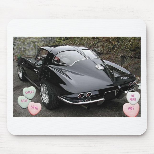 Valentine Black Corvette Mouse Pad (Front)