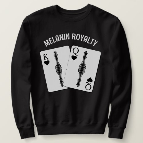 Valentine BLACK KING QUEEN PLAYING CARDS Couples Sweatshirt
