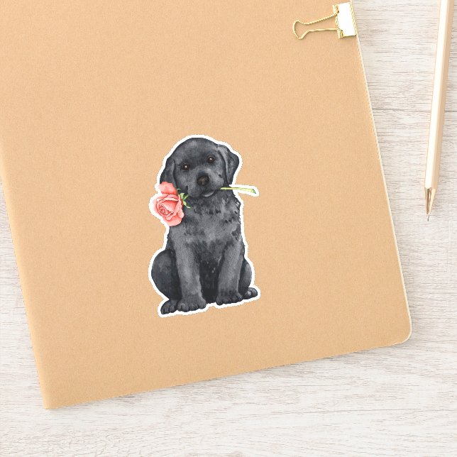 Valentine Black Lab Vinyl Sticker (Notebook)