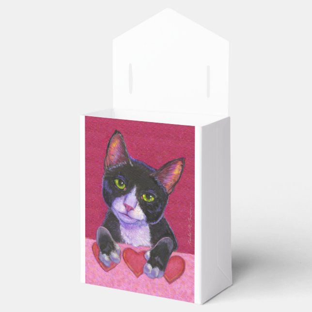 Valentine Black Tuxedo with Hearts Favor Boxes (Opened)