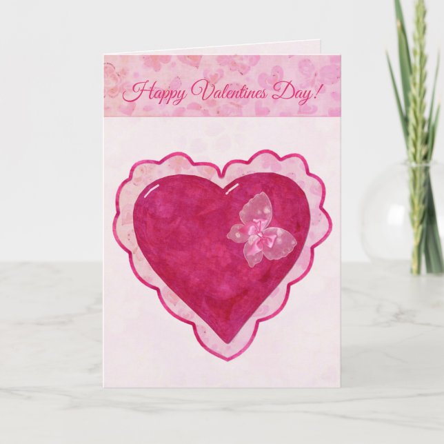 Valentine Blossoms Adorable CUSTOM GREETING Holiday Card (Front)