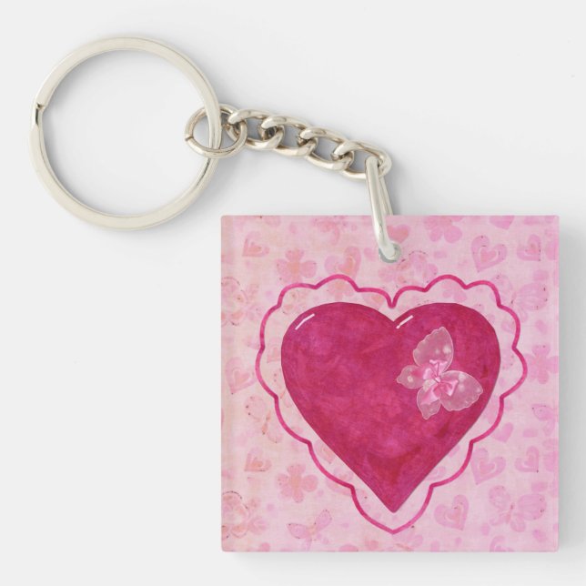 Valentine Blossoms Adorable EMERGENCY CUSTOM Keychain (Front)