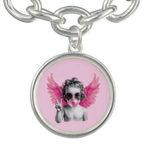 Valentine Blowing Bubble Cupid Valentines Day Bracelet