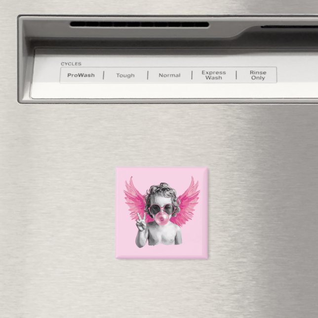 Valentine Blowing Bubble Cupid Valentines Day  Magnet (In Situ (Dishwasher))