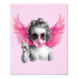 Valentine Blowing Bubble Cupid Valentines Day Photo Print
