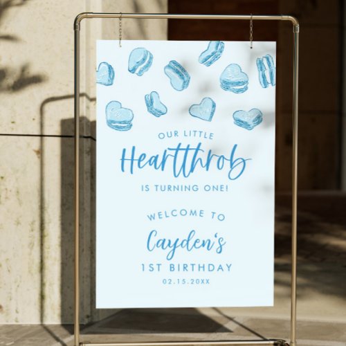 Valentine Blue Hearts Birthday Welcome Sign