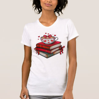 Valentine Books and Coffee PNG bookish T-Shirt