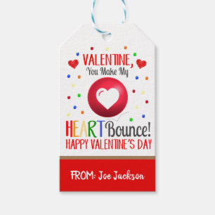 Valentine Bouncy Ball Gift Tag