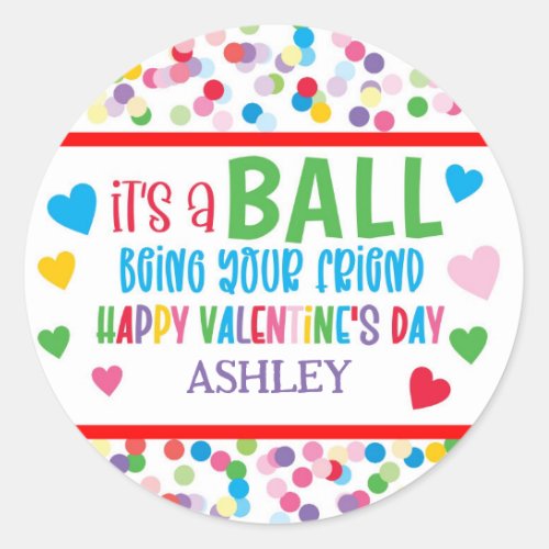 Valentine Bouncy Ball Sticker