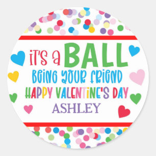 Valentine Bouncy Ball Sticker