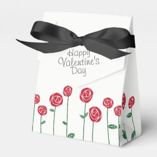 Valentine Bouquet of Red Roses Favor Boxes