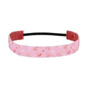 Valentine Bows and Heart Balloons Athletic Headband