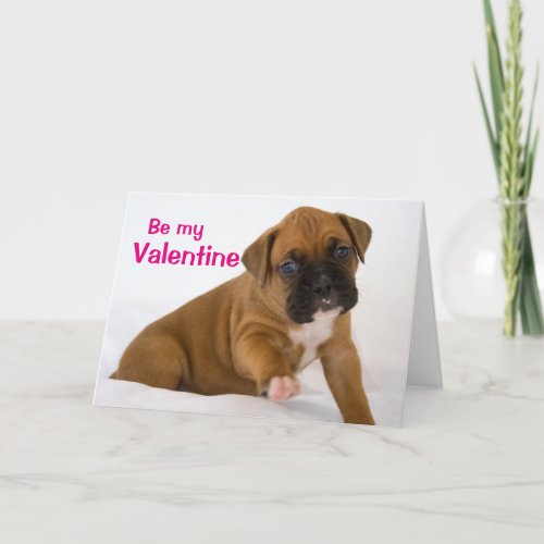 Valentine Boxer Puppy Card