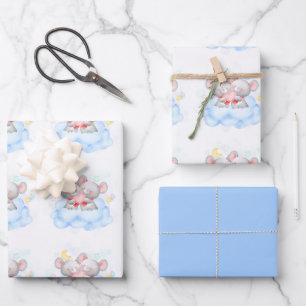 Valentine Boy Cute Baby Mice Wrapping Paper Sheets