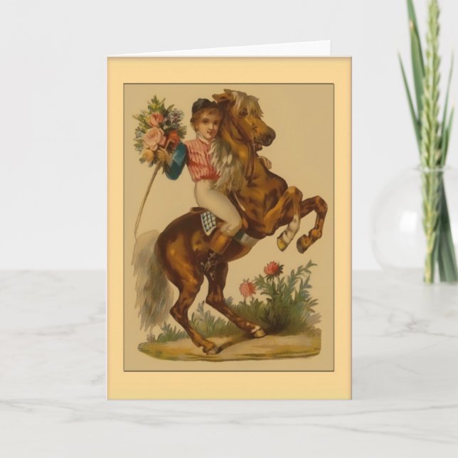 Valentine-Boy on Horse Holiday Card (Front)