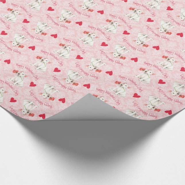 Valentine Bull Terrier Wrapping Paper (Corner)