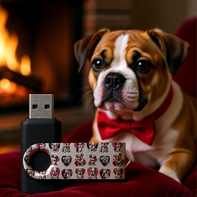Valentine Bulldog Love Flash Drive (Valentine Bulldog Love Flash Drive)