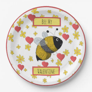 Valentine Bumblebee   Bee My Valentine Paper Plates