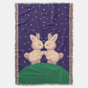 Valentine Bunnies Throw Blanket