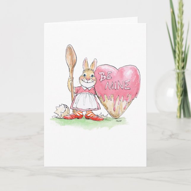 Valentine Bunny Baker Card (Front)