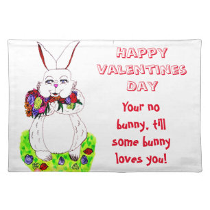VALENTINE BUNNY LOVE towel Cloth Placemat