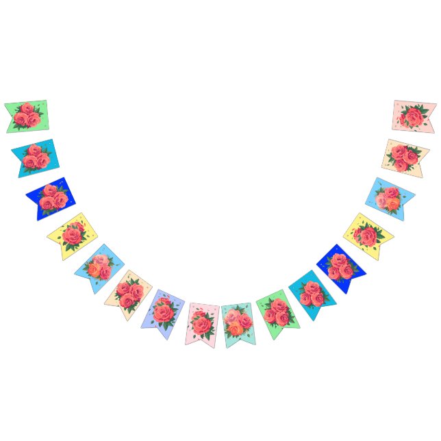Valentine Bunting with Roses Flags (All)