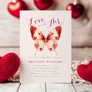Valentine Butterfly Bridal Shower Invitation