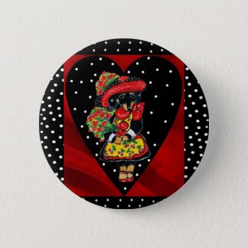 Valentine Button by Dachshunds_by_Joanne at Zazzle