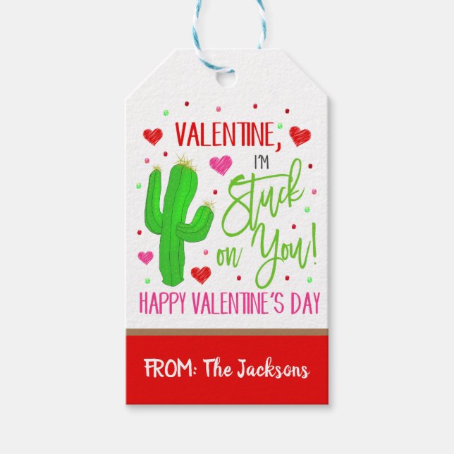 Valentine Cactus Gift Tag (Front)