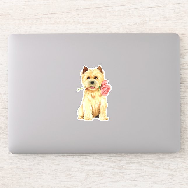 Valentine Cairn Terrier Vinyl Sticker (Computer)